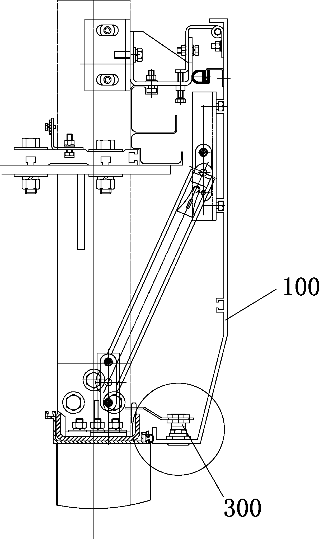 Subway platform screen door panel lock