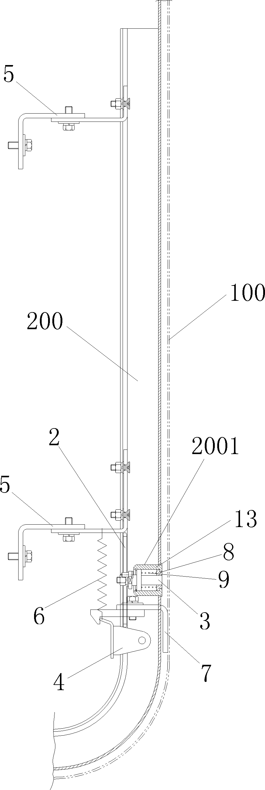 Subway platform screen door panel lock