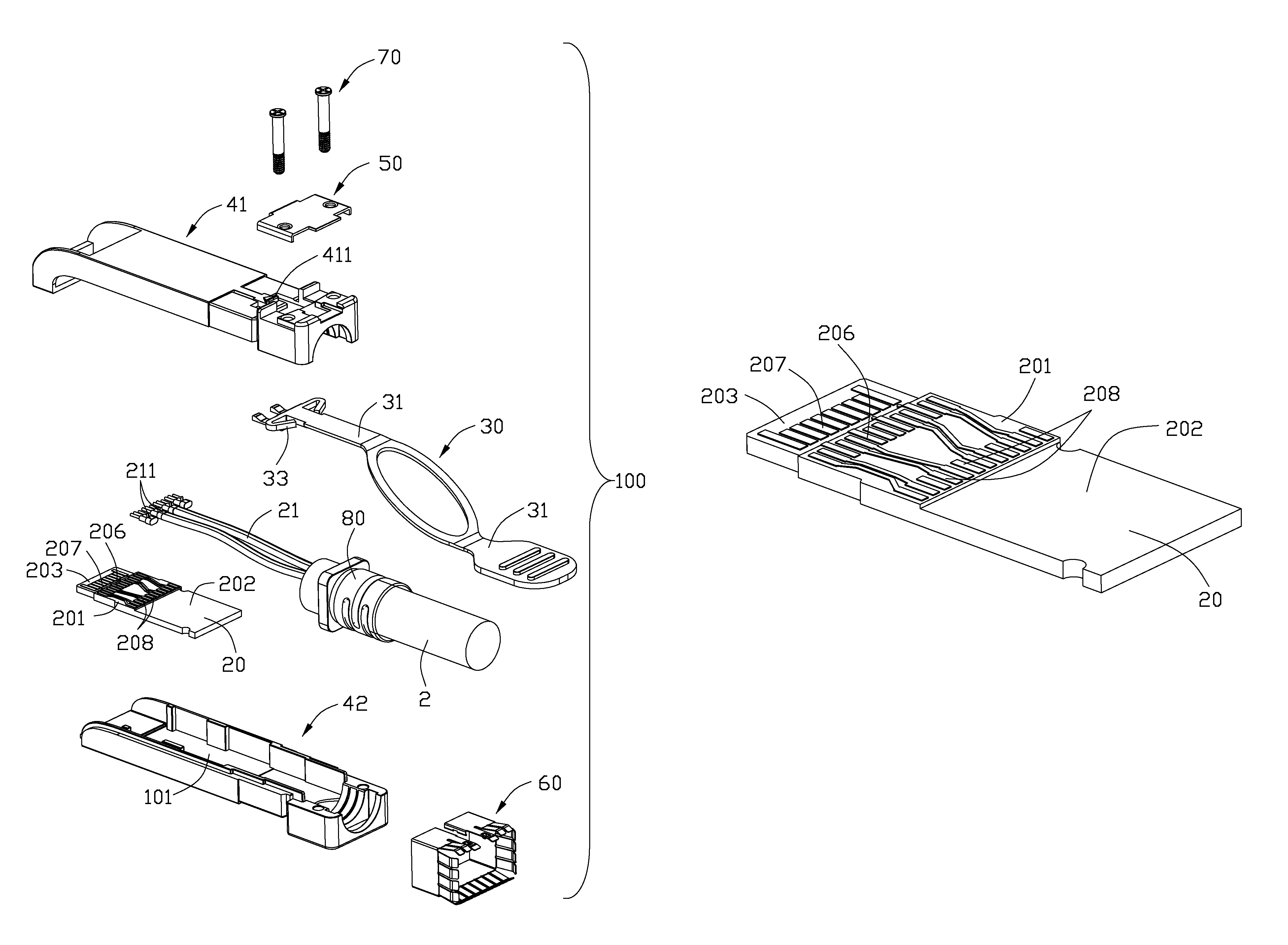 Cable assembly having an improved circuit board