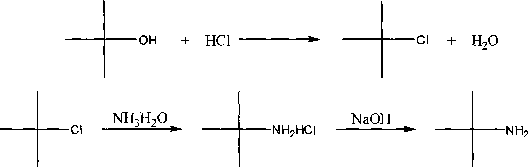 Method for producing tert-butylamine based on coupling reaction-separation