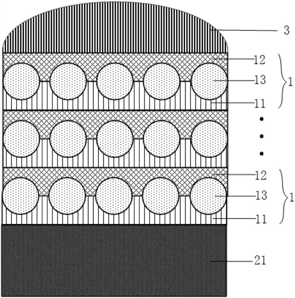 Multilayer packaging structure of high-power blue-light LED