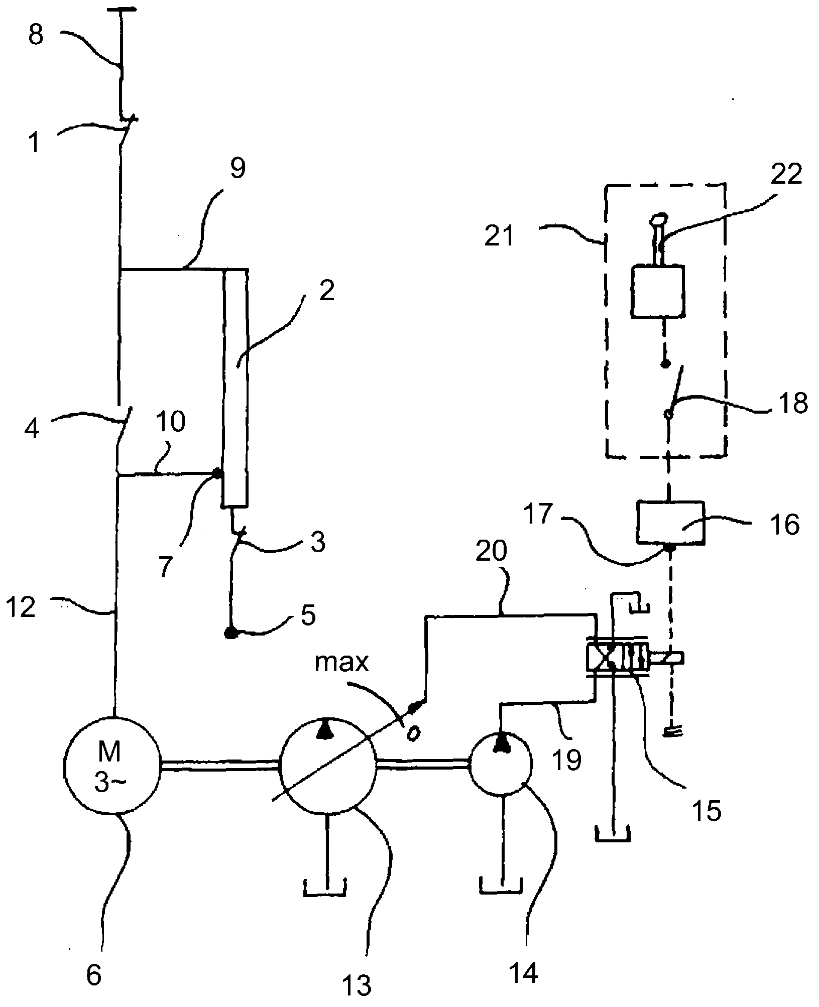 Method for starting an electric motor in a hydraulically operated working machine