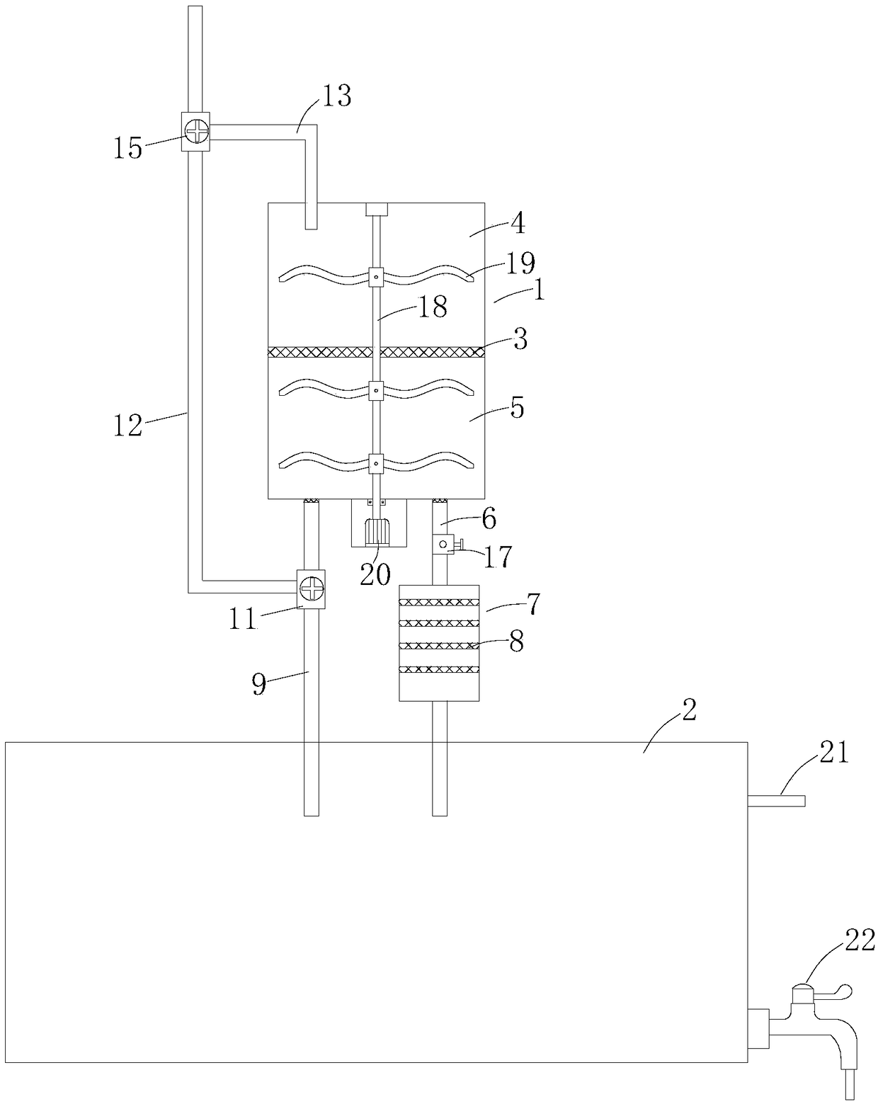 Stirring type synchronous separating device for multi-particle-size microplastics in sediment or soil