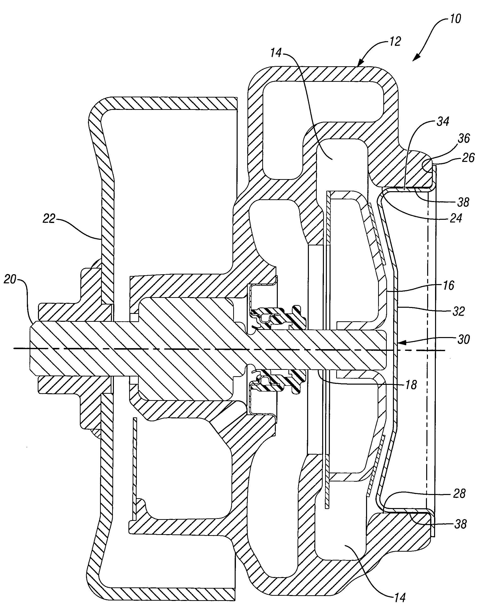 Water pump and method of closure