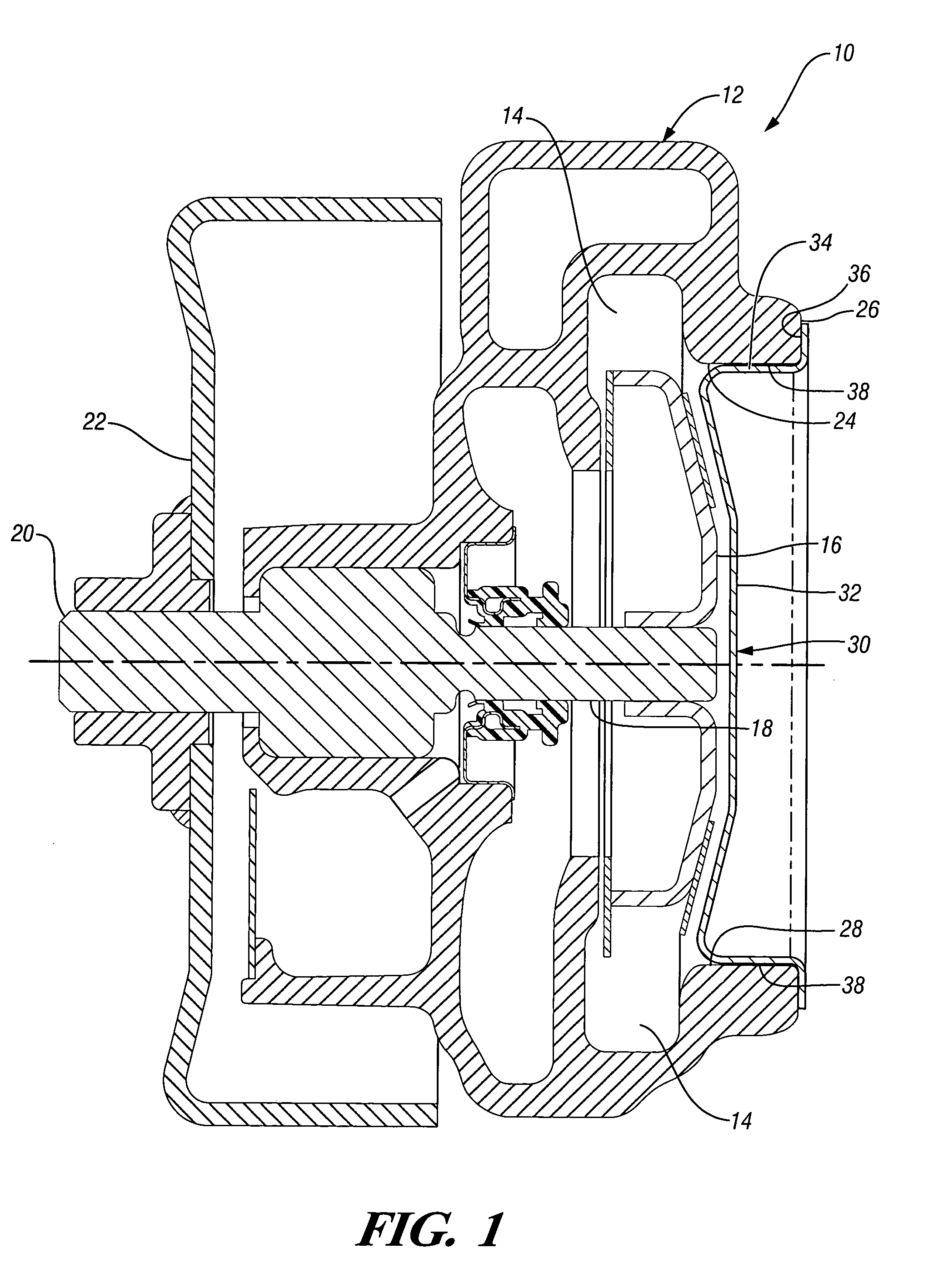 Water pump and method of closure