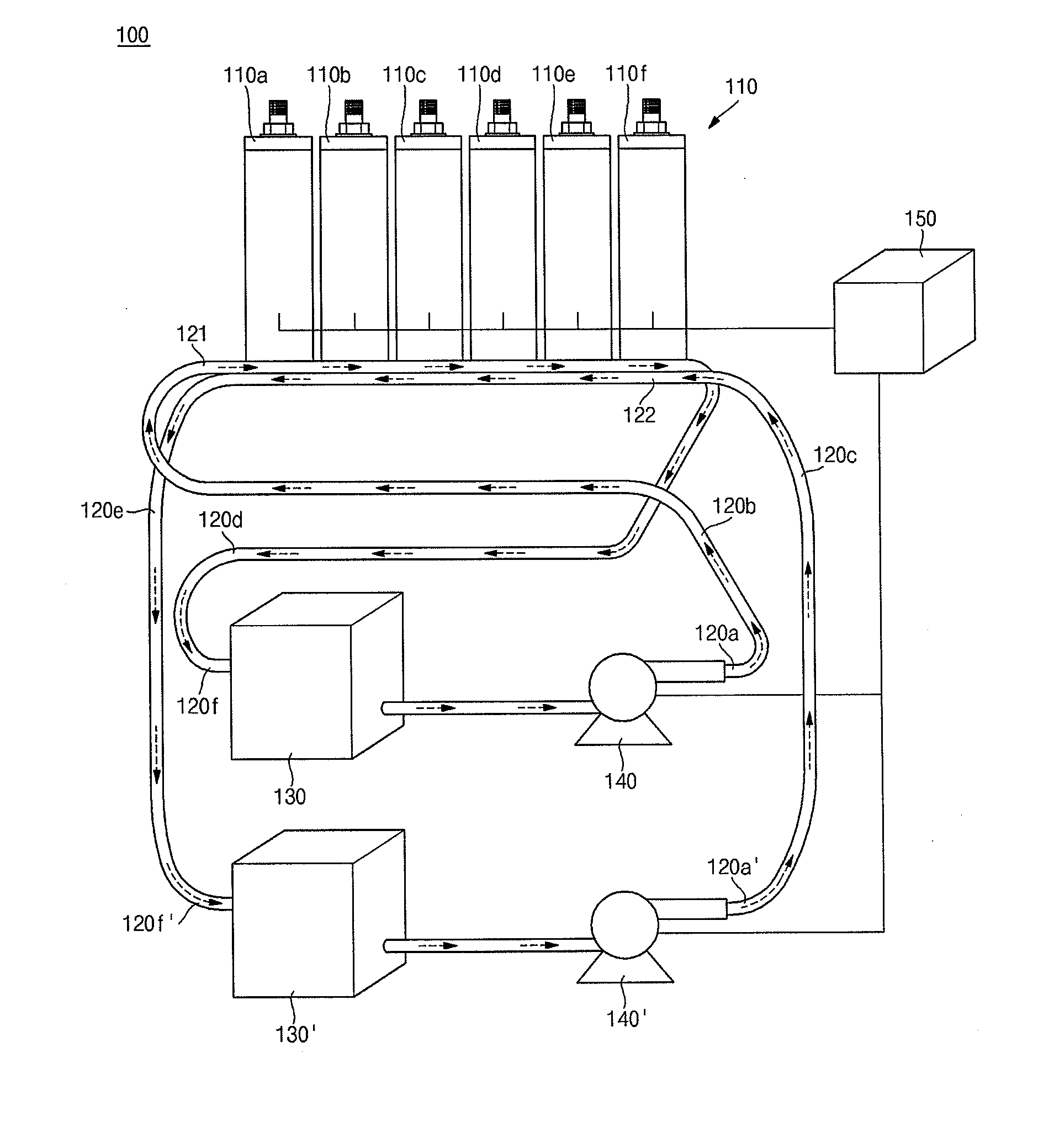 Battery pack and cooling system for a battery pack