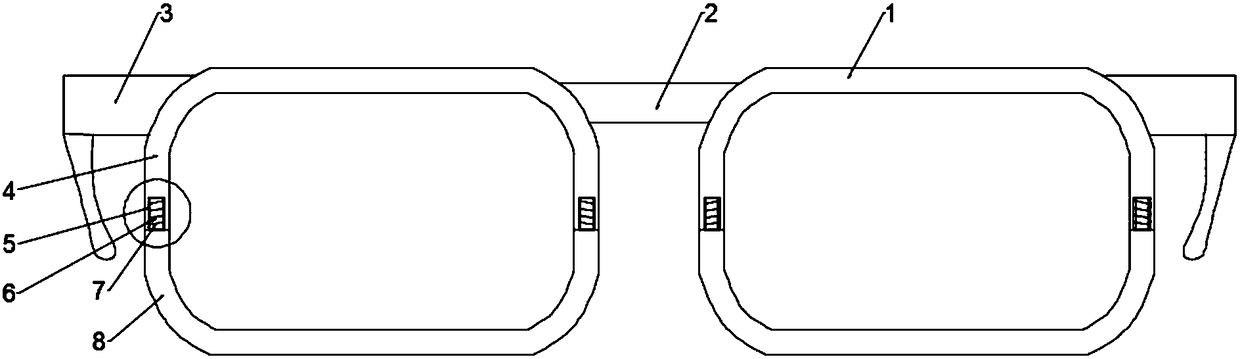 Glasses adjustable in frame size
