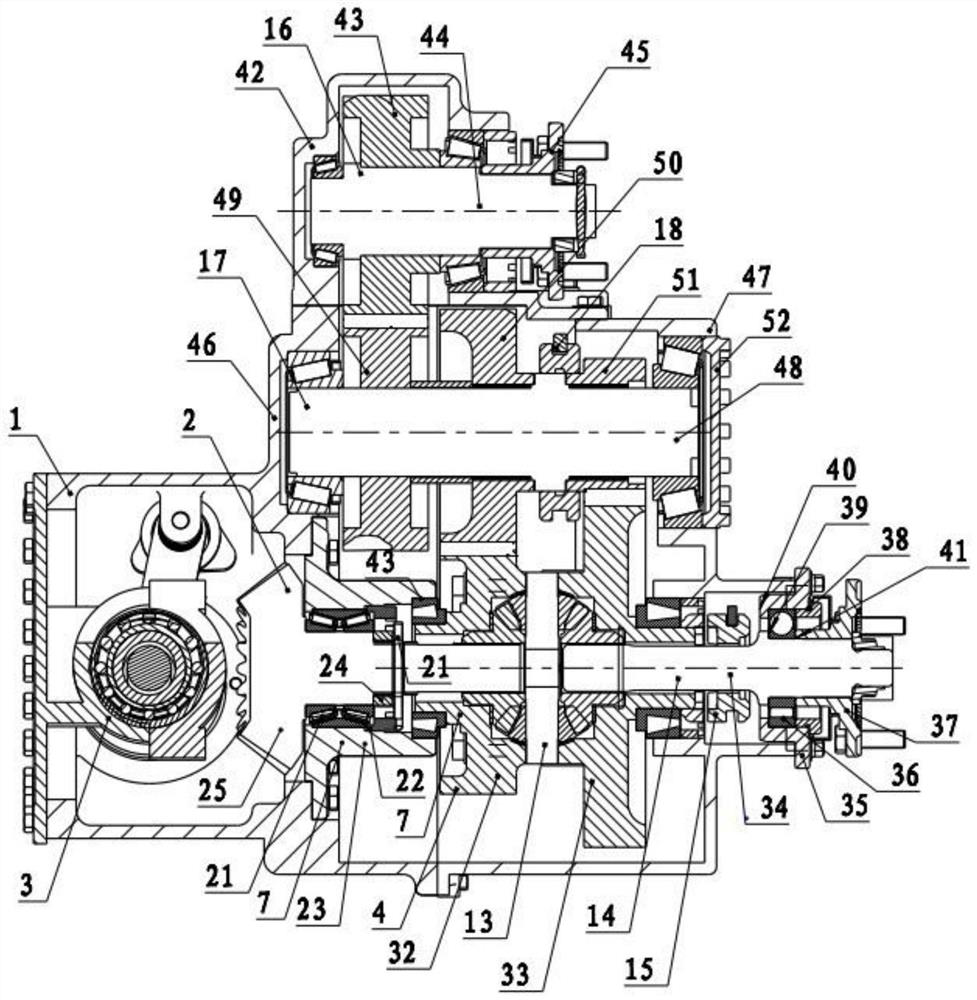 Integrated main speed reducer