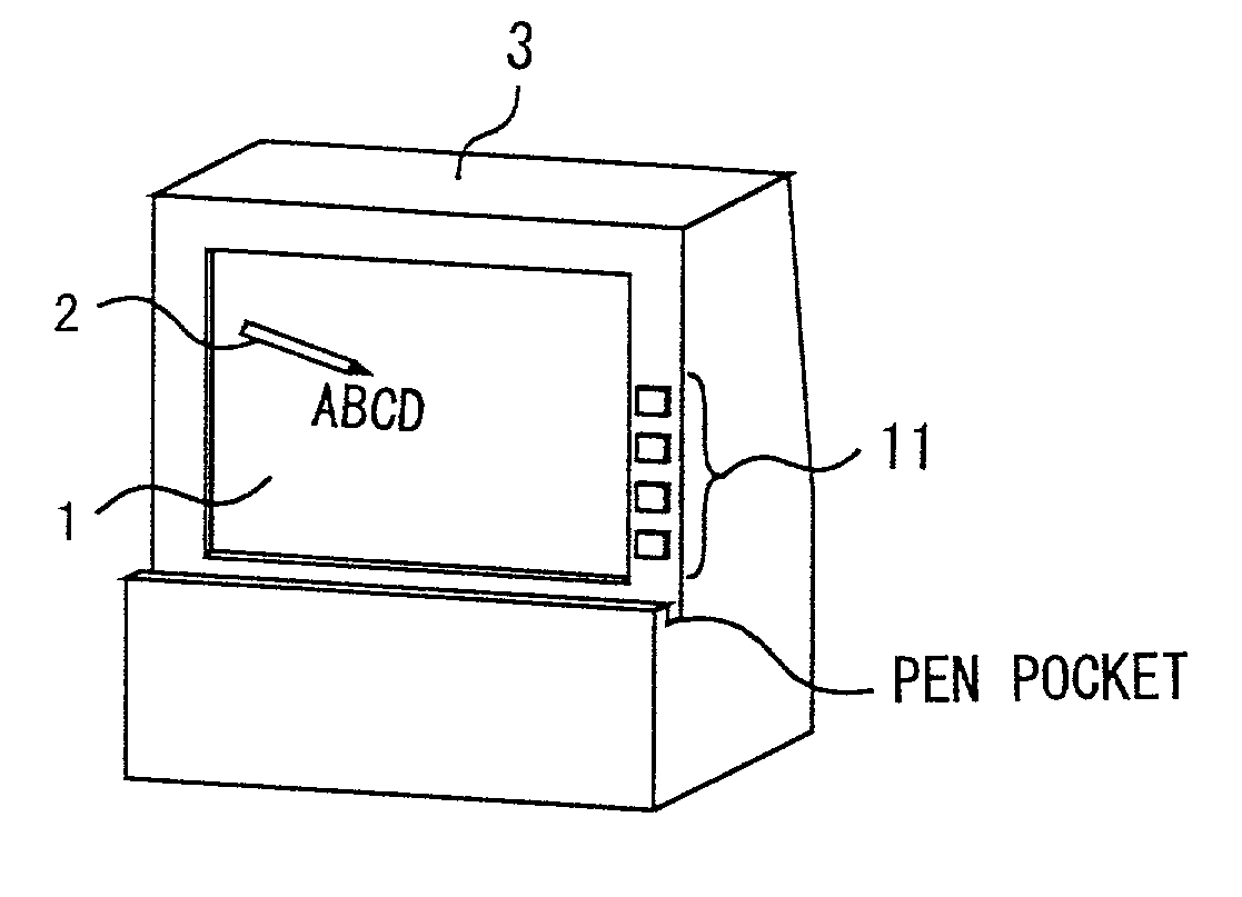 Projection-type display device and software program