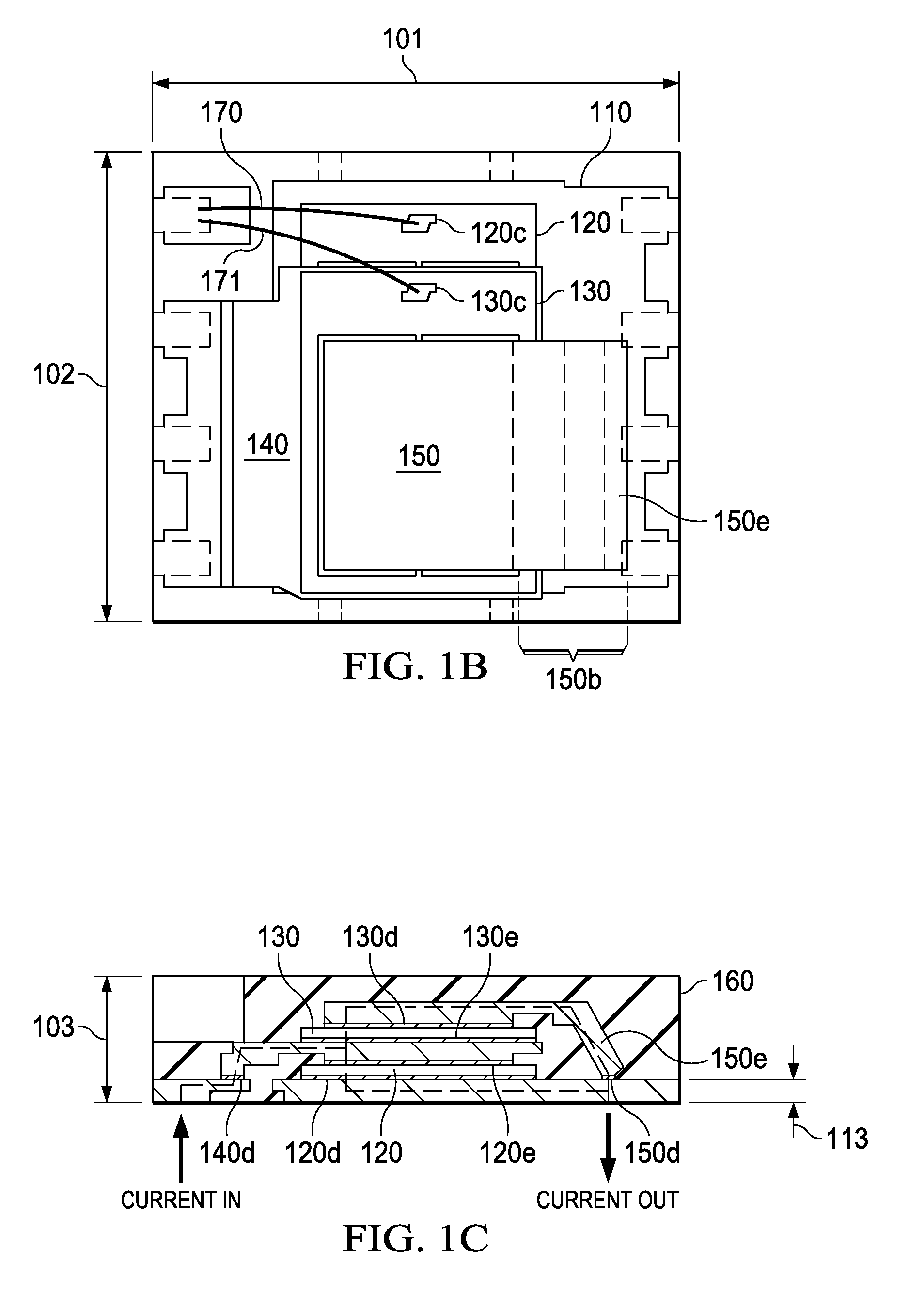 Vertically Stacked Power FETS and Synchronous Buck Converter Having Low On-Resistance