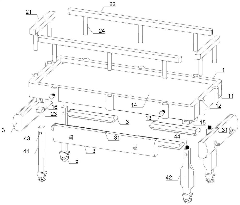 Medical rollaway bed capable of being quickly converted into boat raft