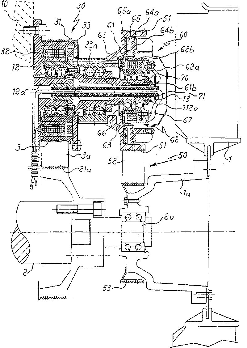 Device for transmitting the movement to fans, in particular of vehicles