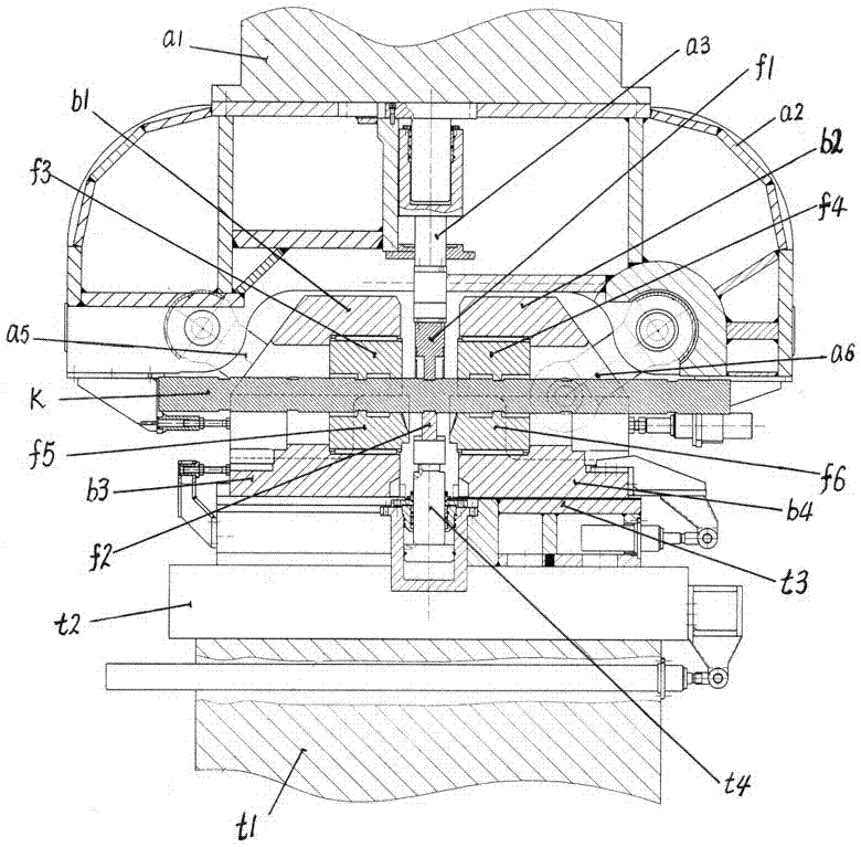 Crankshaft crank throw upsetting, forming and axial positioning combined die