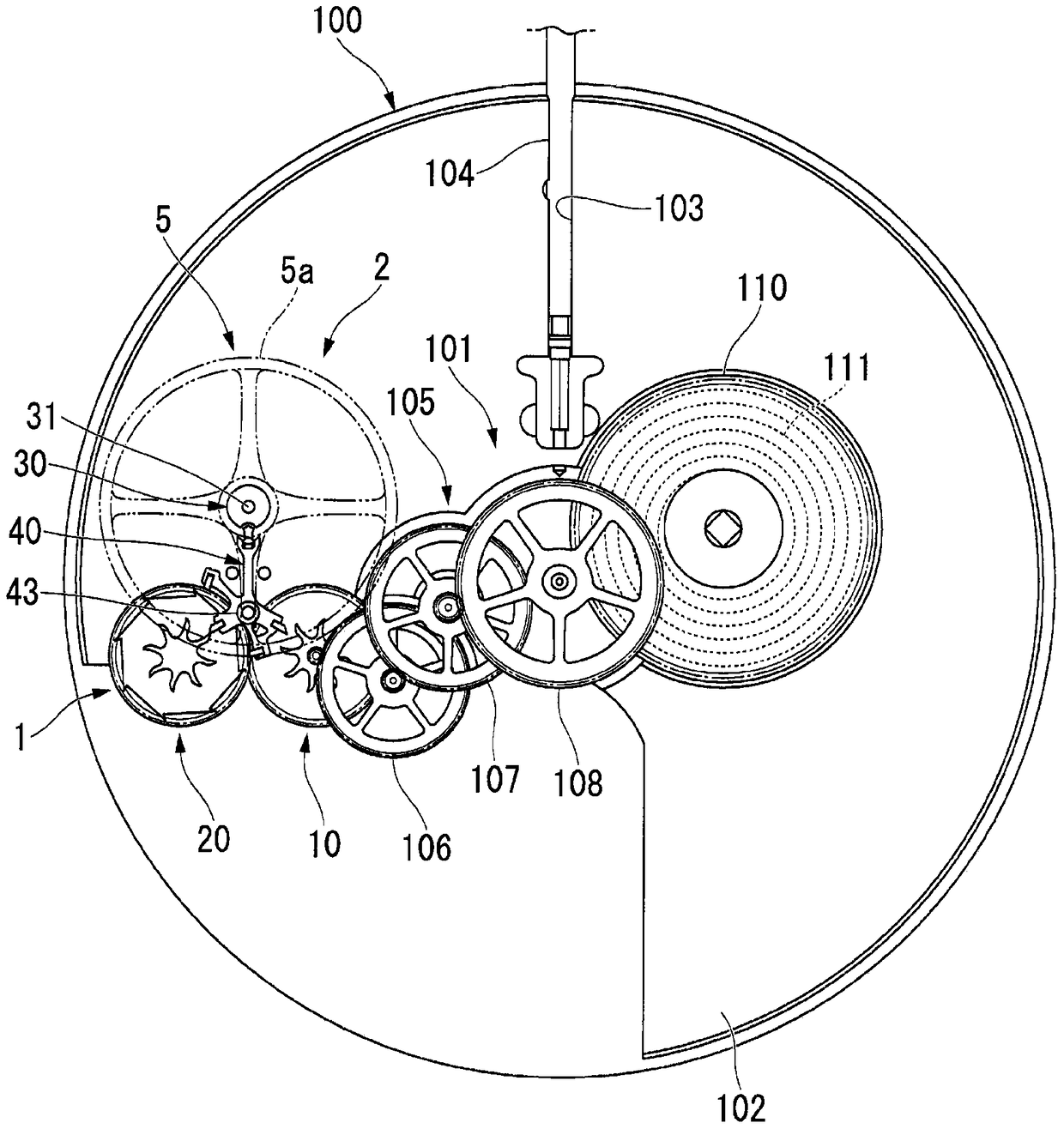 Escapements, watch movements and clocks