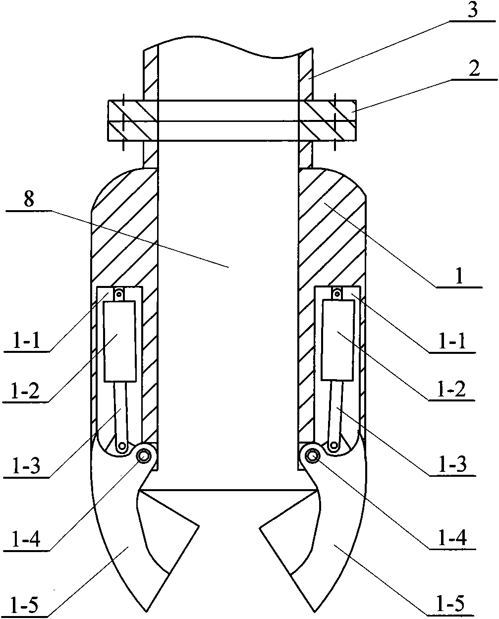 Construction device for rammed bulb pile and construction method using device