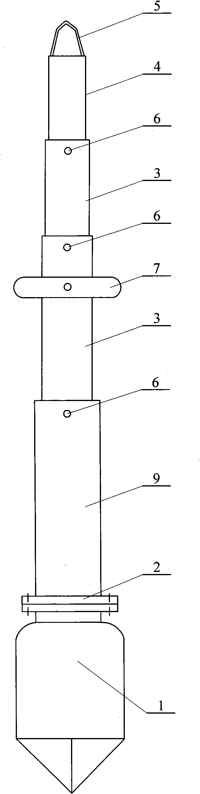 Construction device for rammed bulb pile and construction method using device