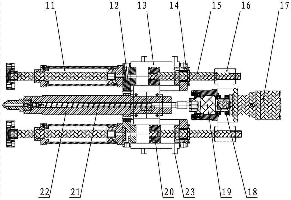 Integrated injection molding device of injection molding machine