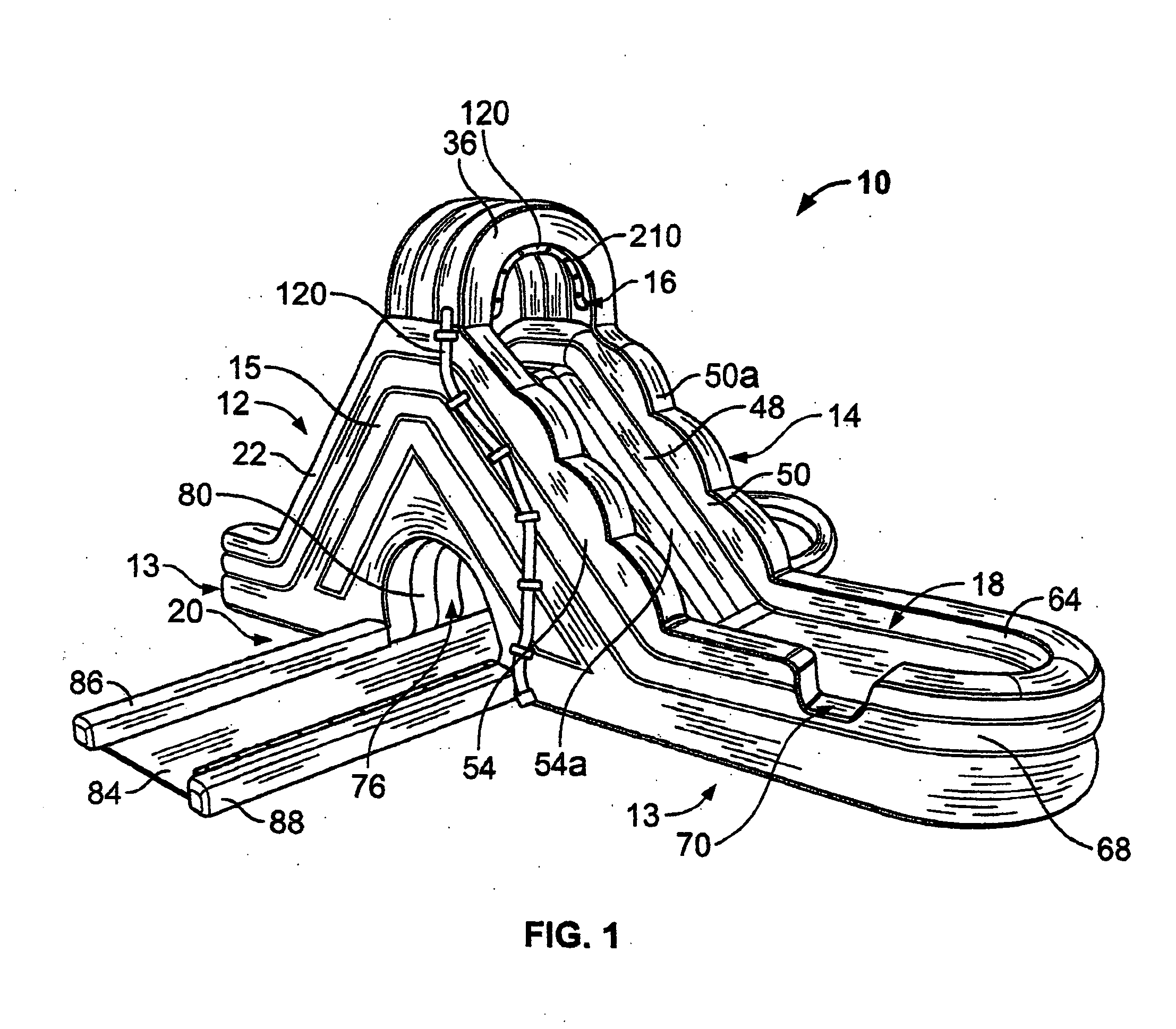 Inflatable ship-configured water toy and method