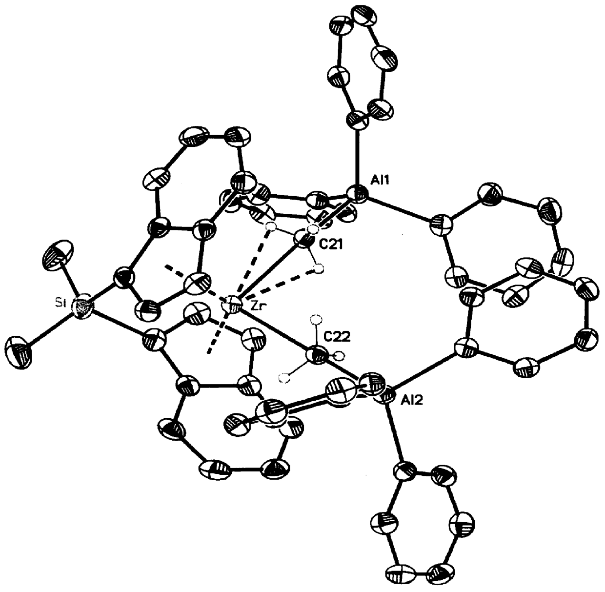 Ansa group 4 metal bis (u-substituted) aluminum metallocenes