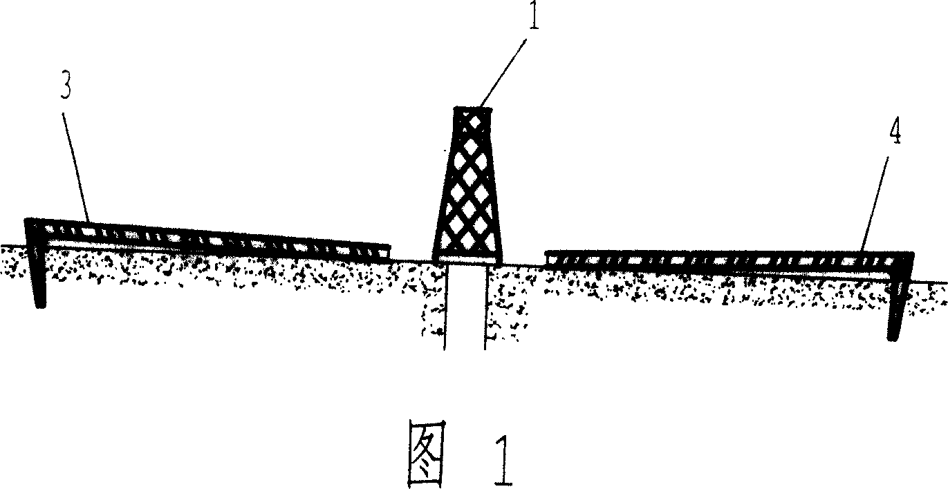 Method for setting up large box type steel structure permanent headframe during well drilling period