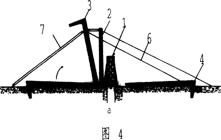 Method for setting up large box type steel structure permanent headframe during well drilling period