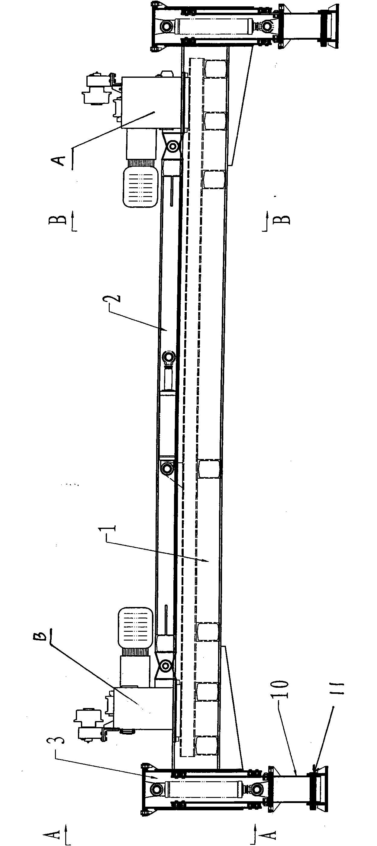 Automatic balanced support mechanism for uneven ground support