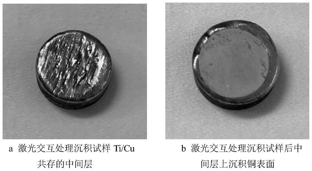 Method for additive manufacturing of copper on titanium alloy based on interactive treatment of laser and electrochemical deposition