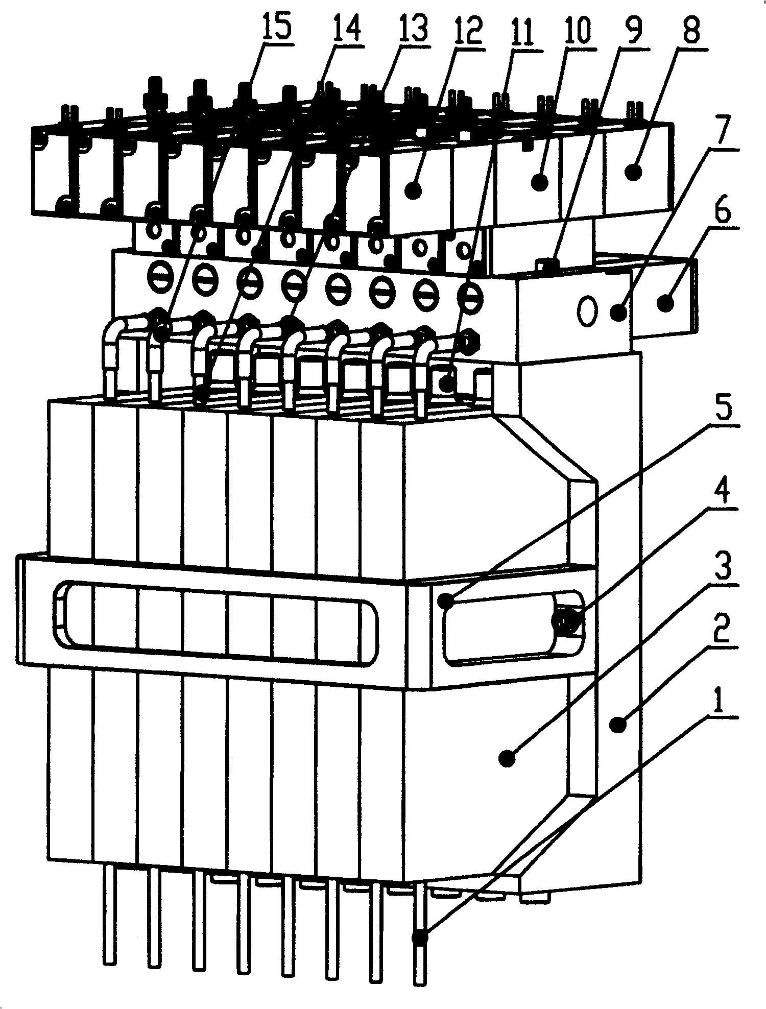 Micro modular pasting header for high speed fully automatic chip machine