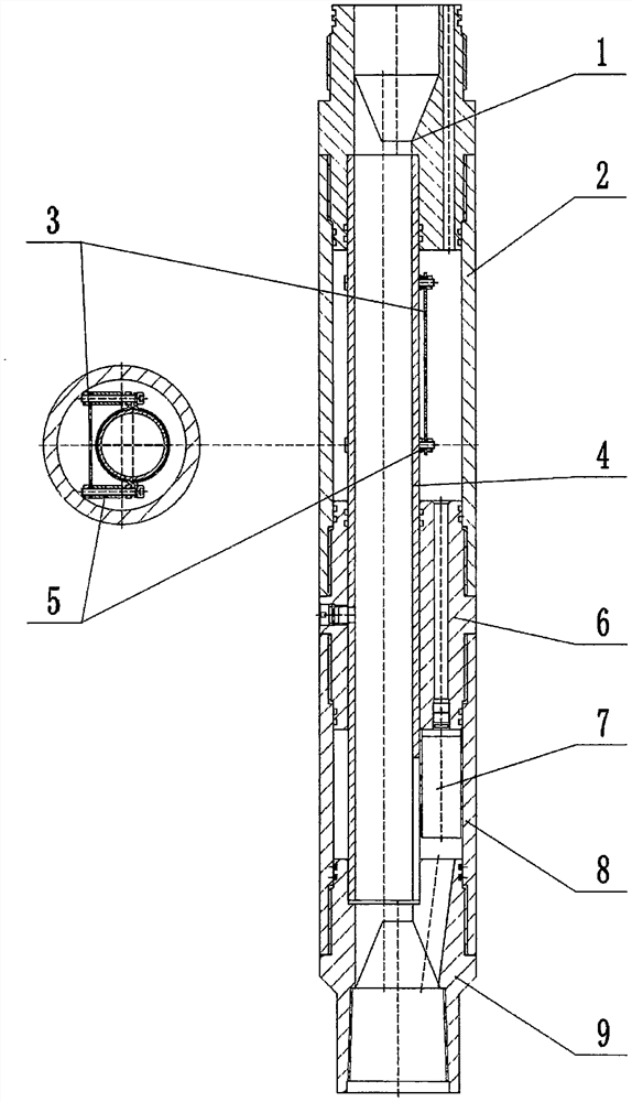 Wellhead water sound transmitting and receiving device of water injection well
