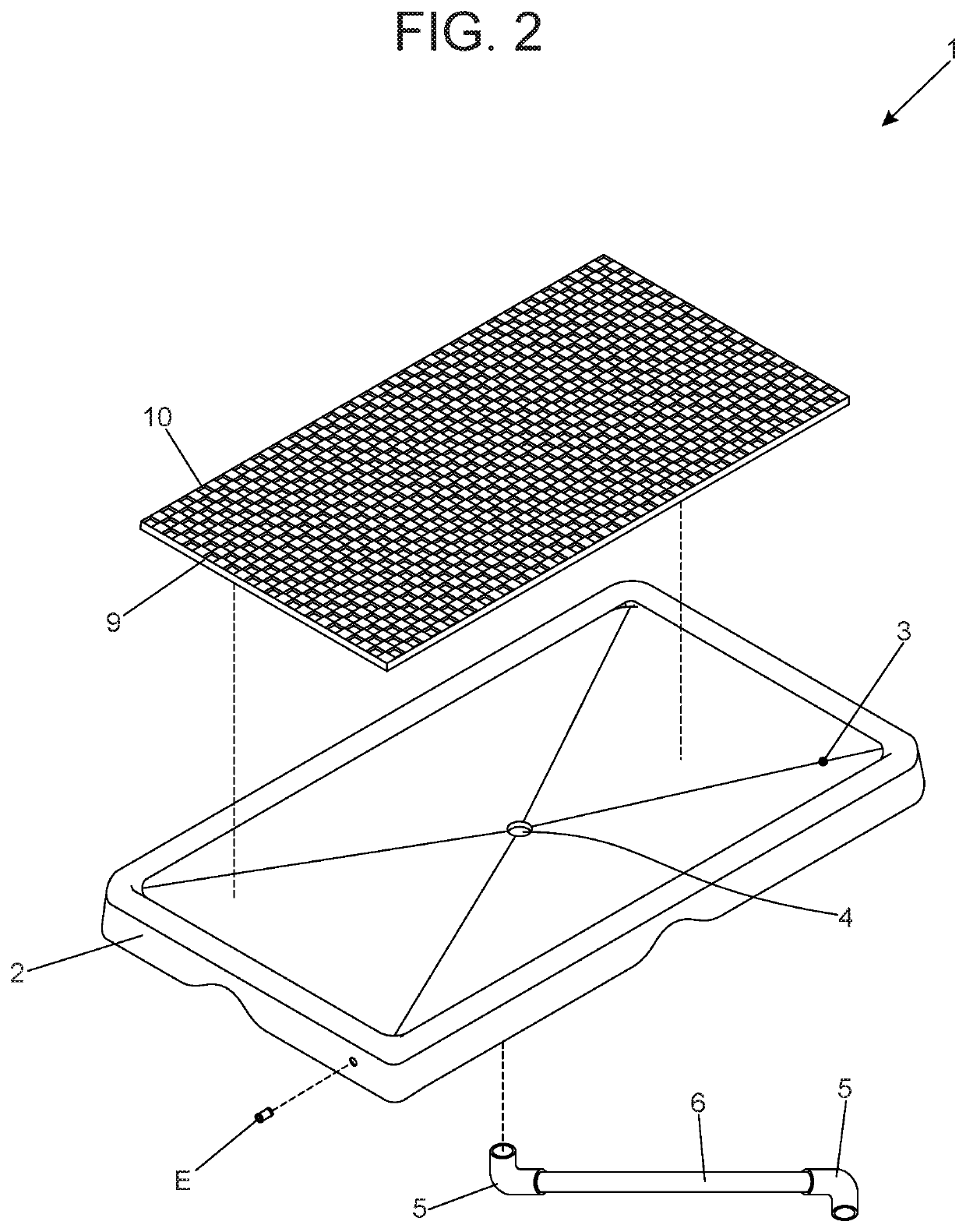 Arrangement for a puppy lavatory with discharge connected to the drain