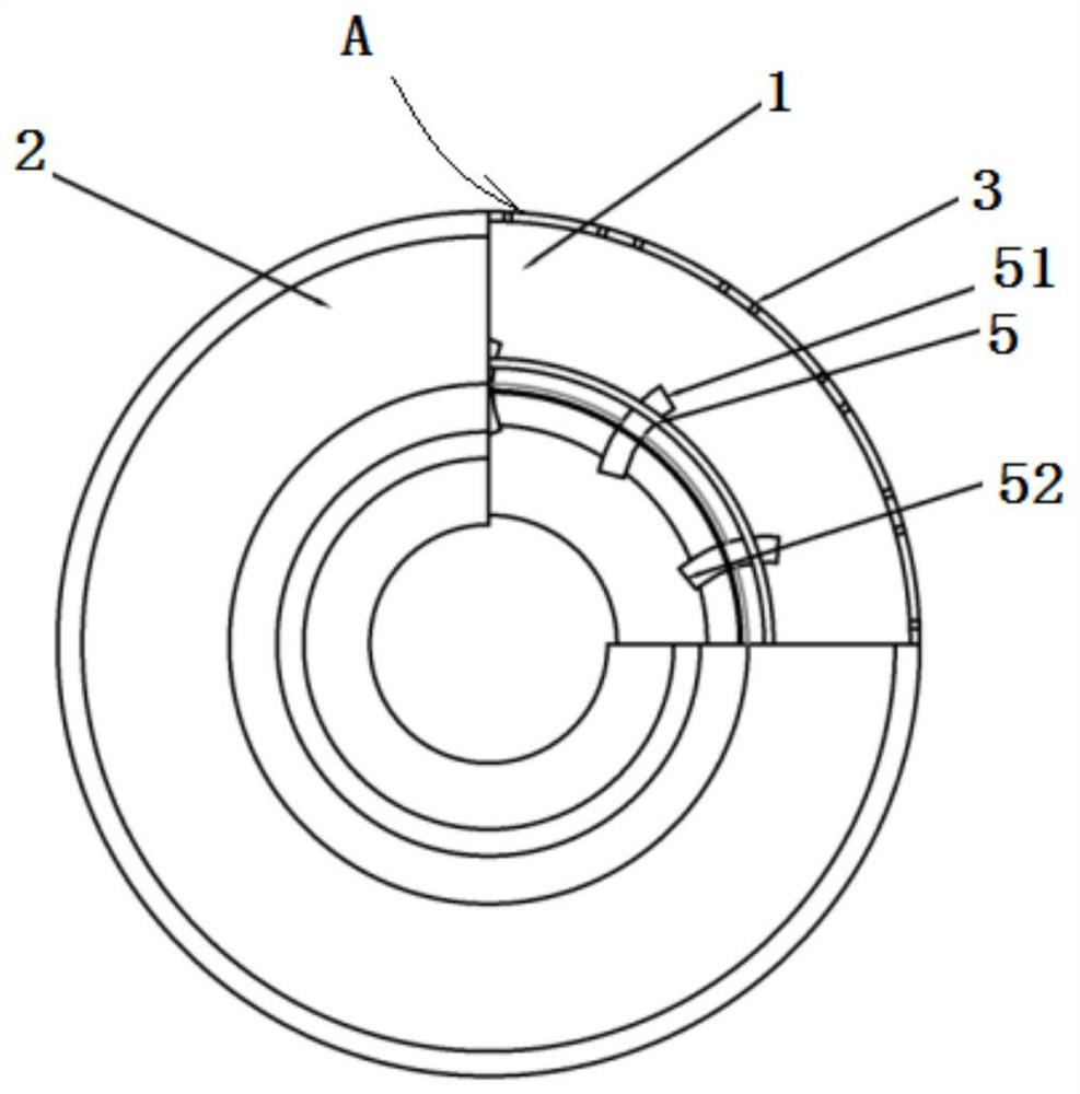 Curved pipe type vortex reduction system with high-radius outlet