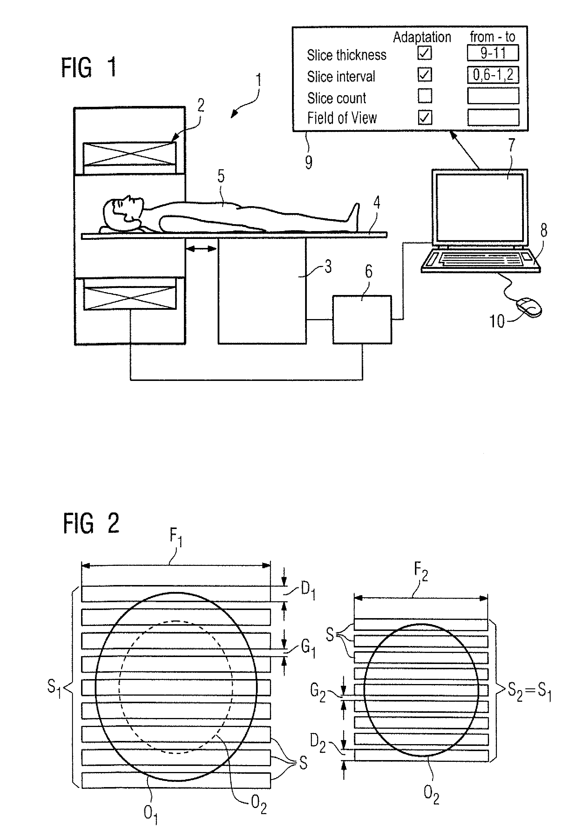 Method and apparatus for acquisition of magnetic resonance slice images of a subject