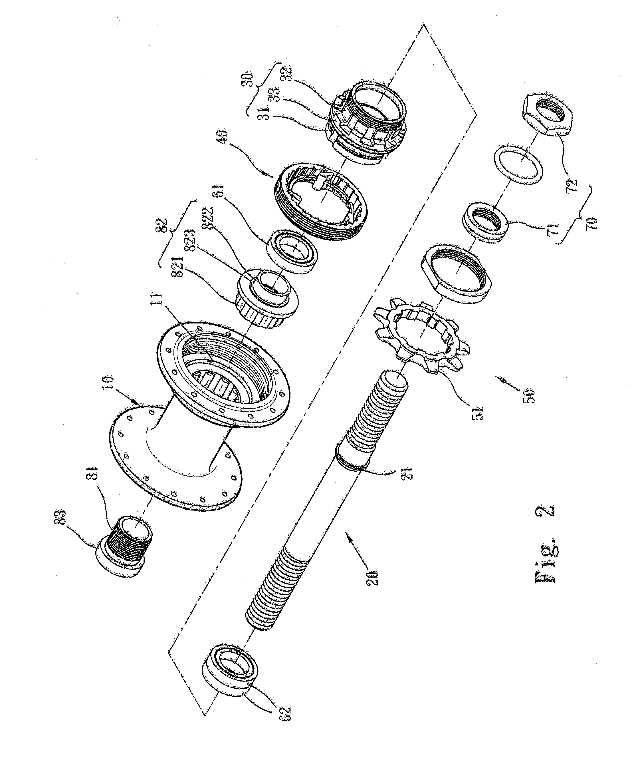 Bicycle hub assembly with two bearings