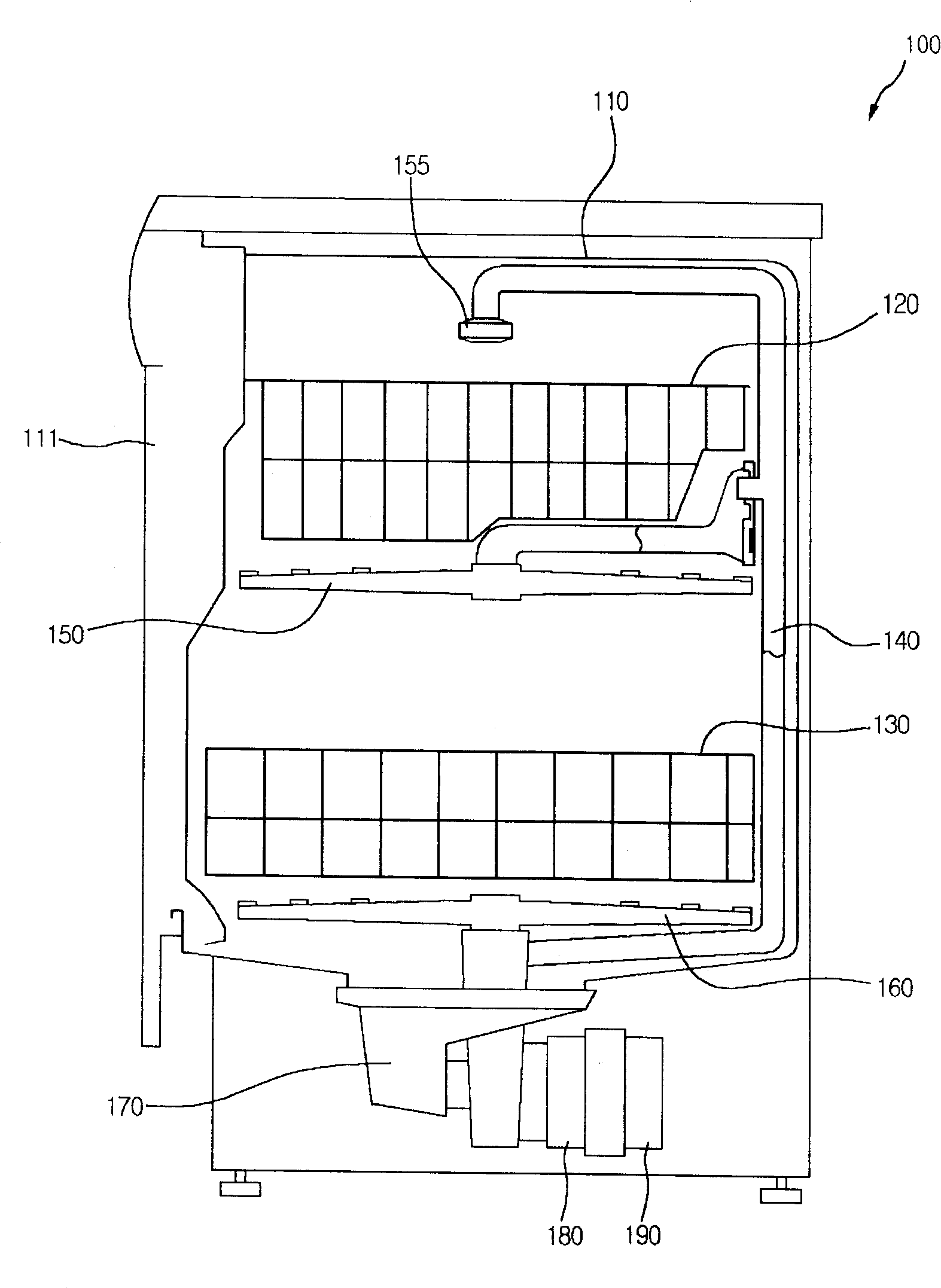 Air brake of bowl washer