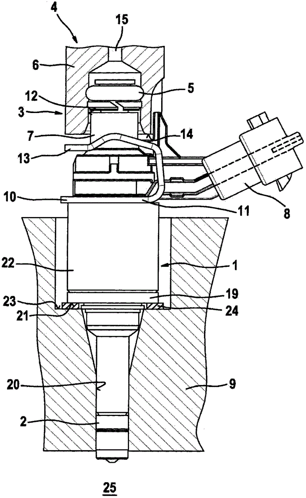 Multipart insulating element, in particular for a fuel injection device