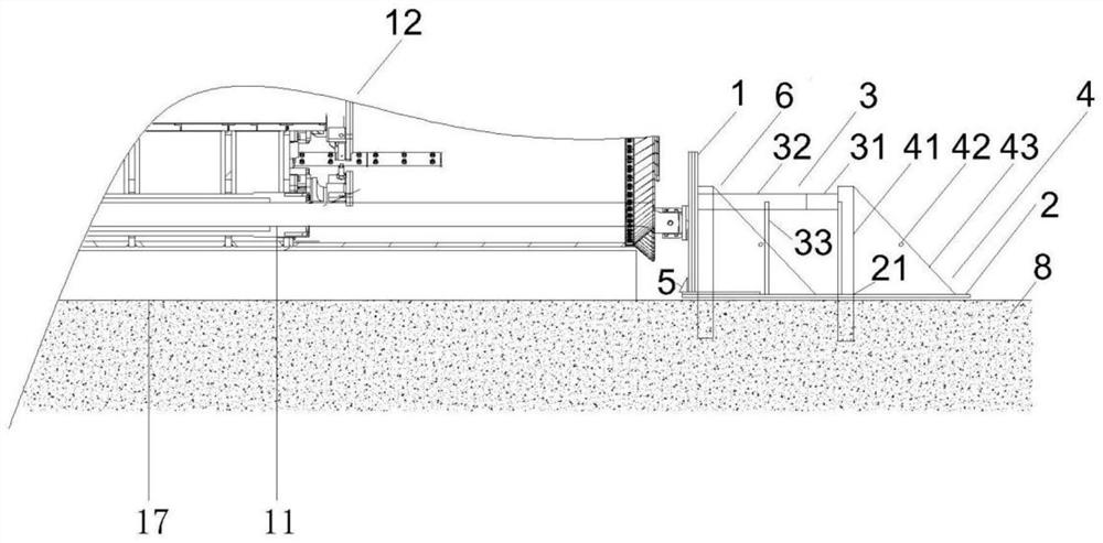 Assembled shield/TBM complete machine empty pushing counterforce device and application method thereof