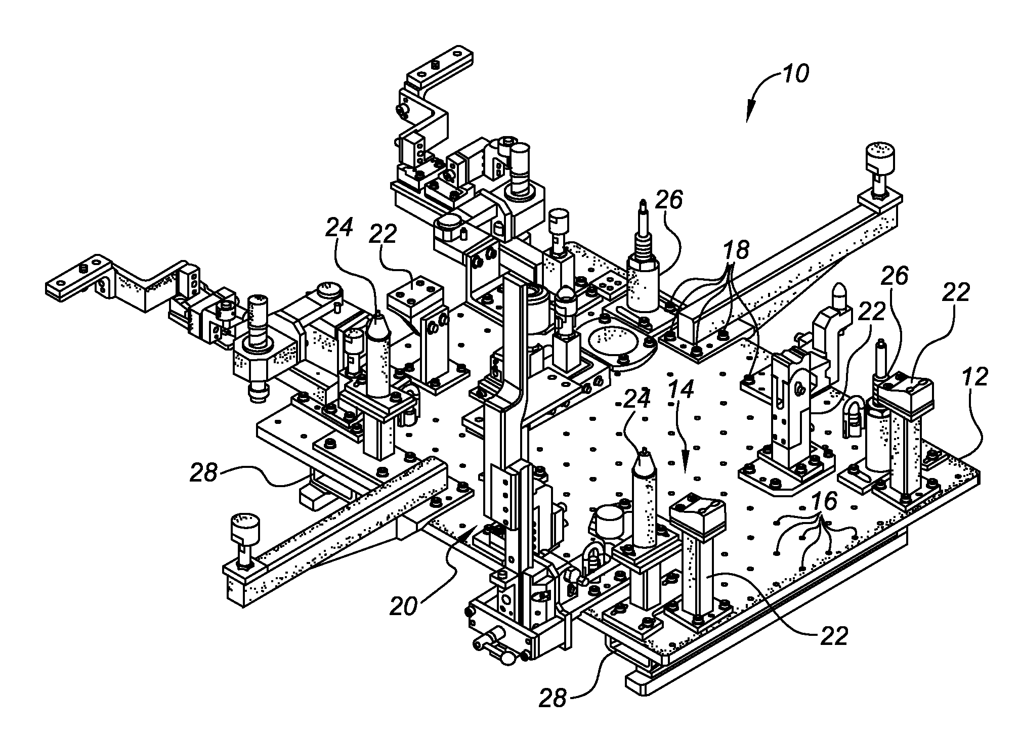 Flexible support assembly for vehicle tooling plates
