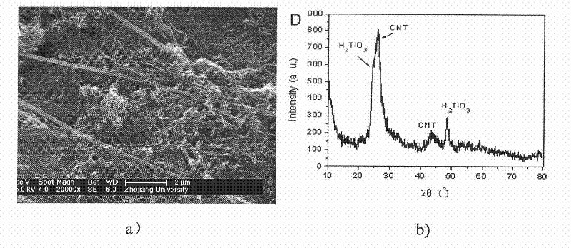 Pt-TiO2/CNTs catalyst and preparation method thereof