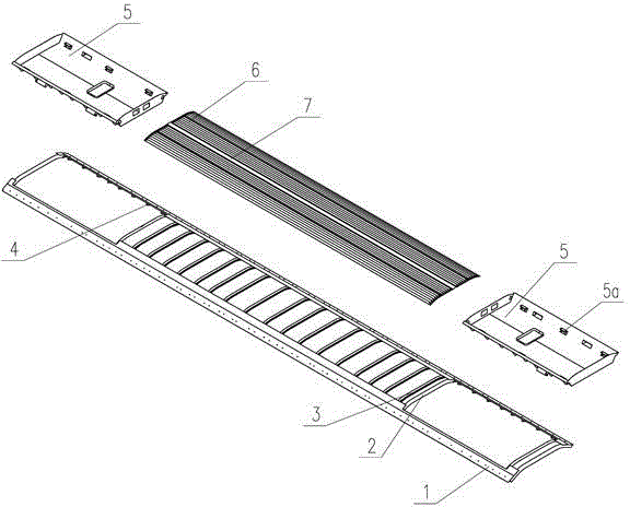 A roof structure of a subway vehicle without side beams