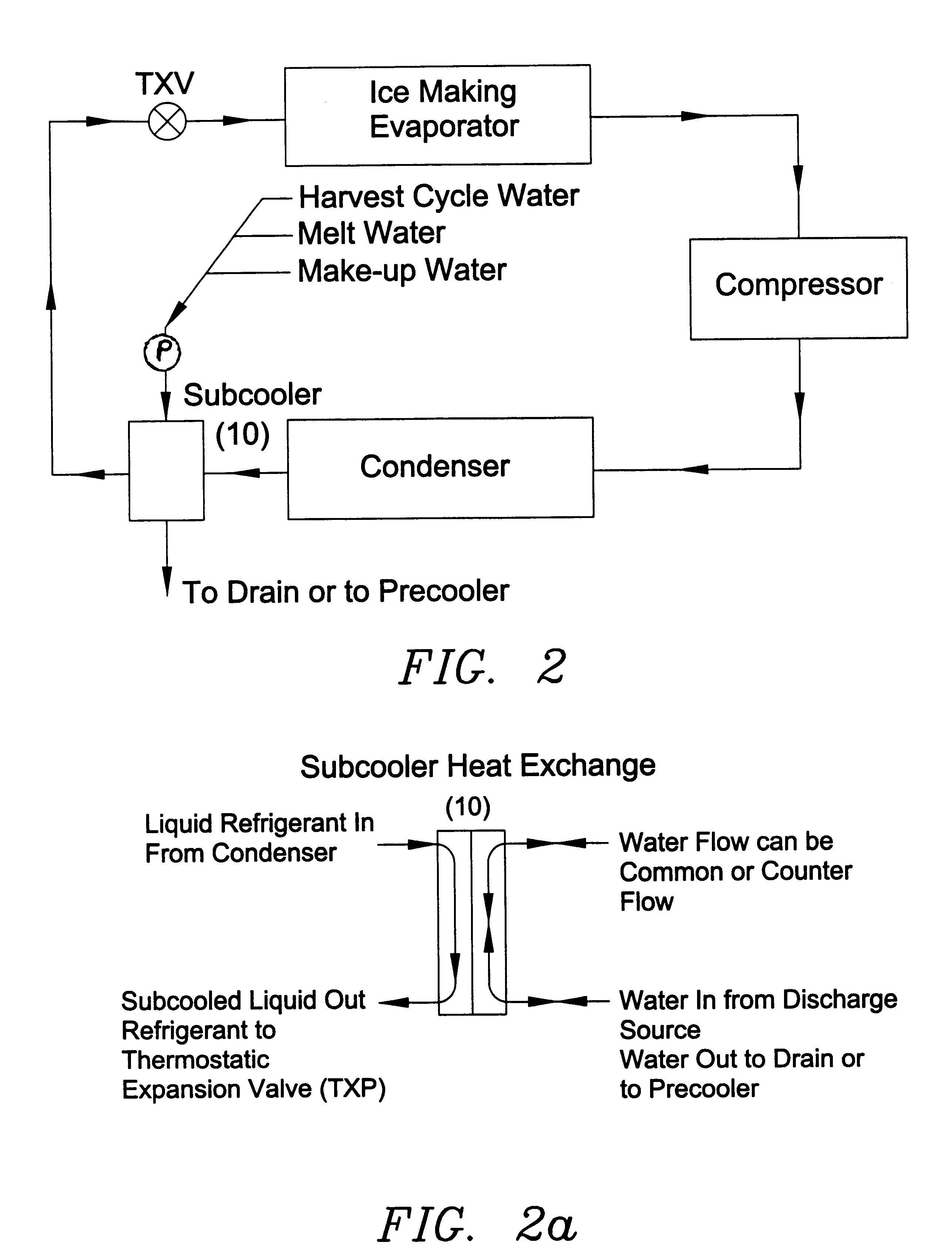 Utilization of harvest and/or melt water from an ice machine for a refrigerant subcool/precool system and method therefor
