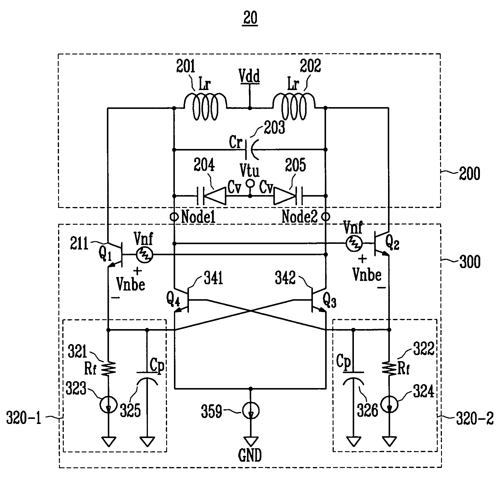 Low phase noise differential LC tank VCO with current negative feedback