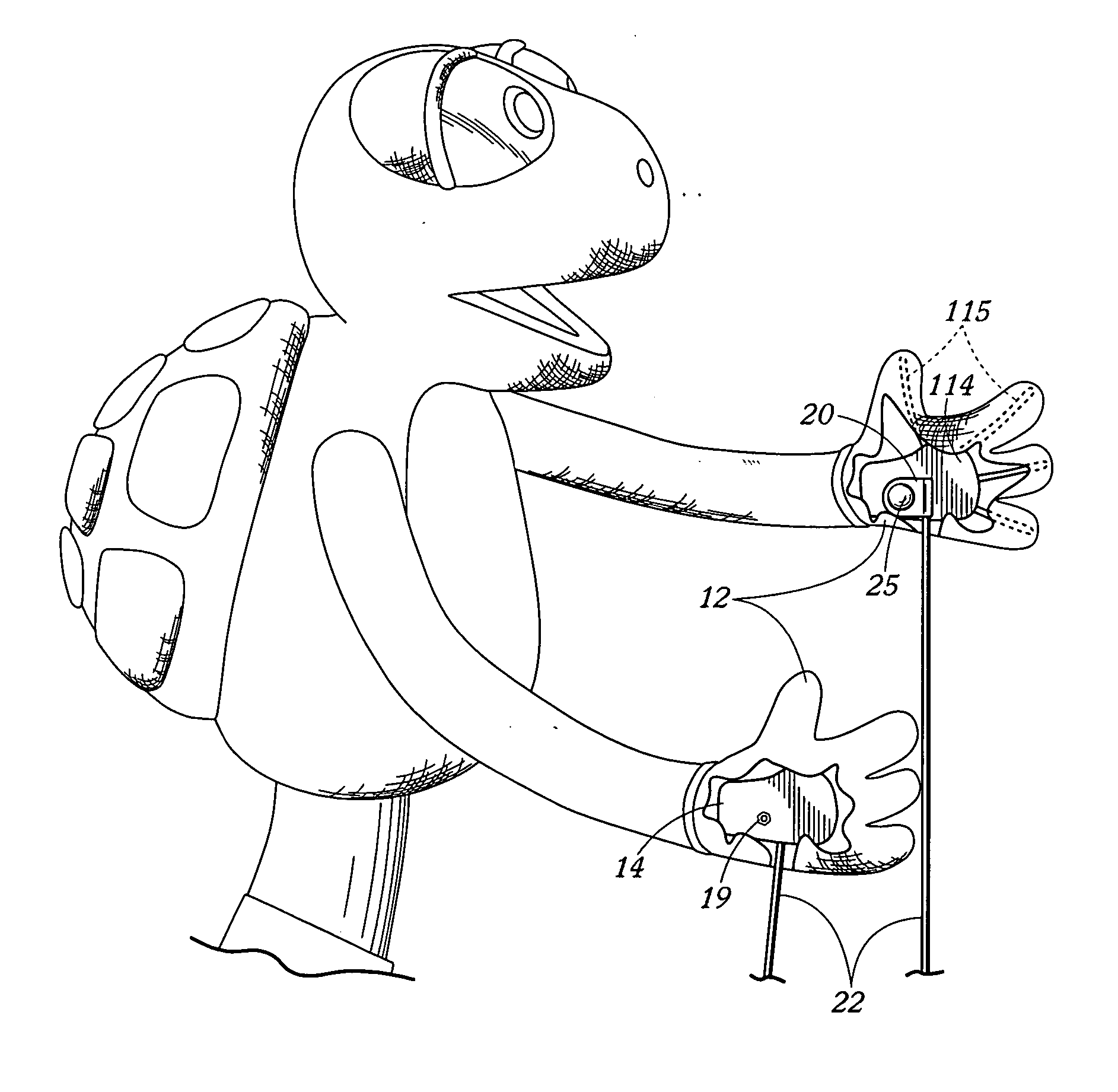 System and method for three-dimensional animation of rod-arm puppet extremities