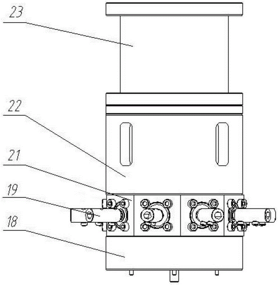 Connecting rod type composite adjusting mechanism for angle of fan blade