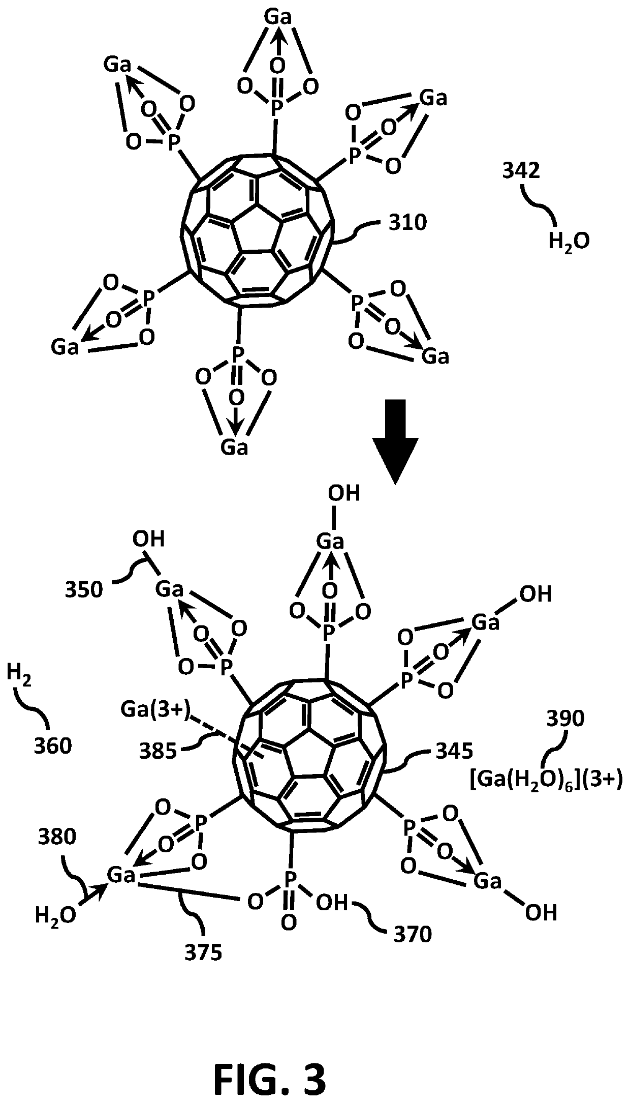 Fullerene gallium phosphonate and methods
