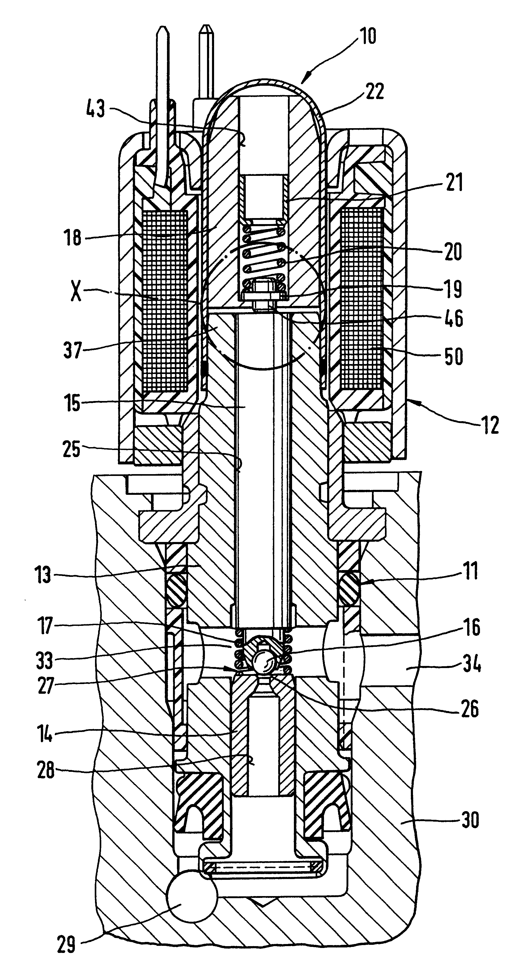 Barrier valve with pressure limiting function in particular for slip-controlled hydraulic brake systems of motor vehicles