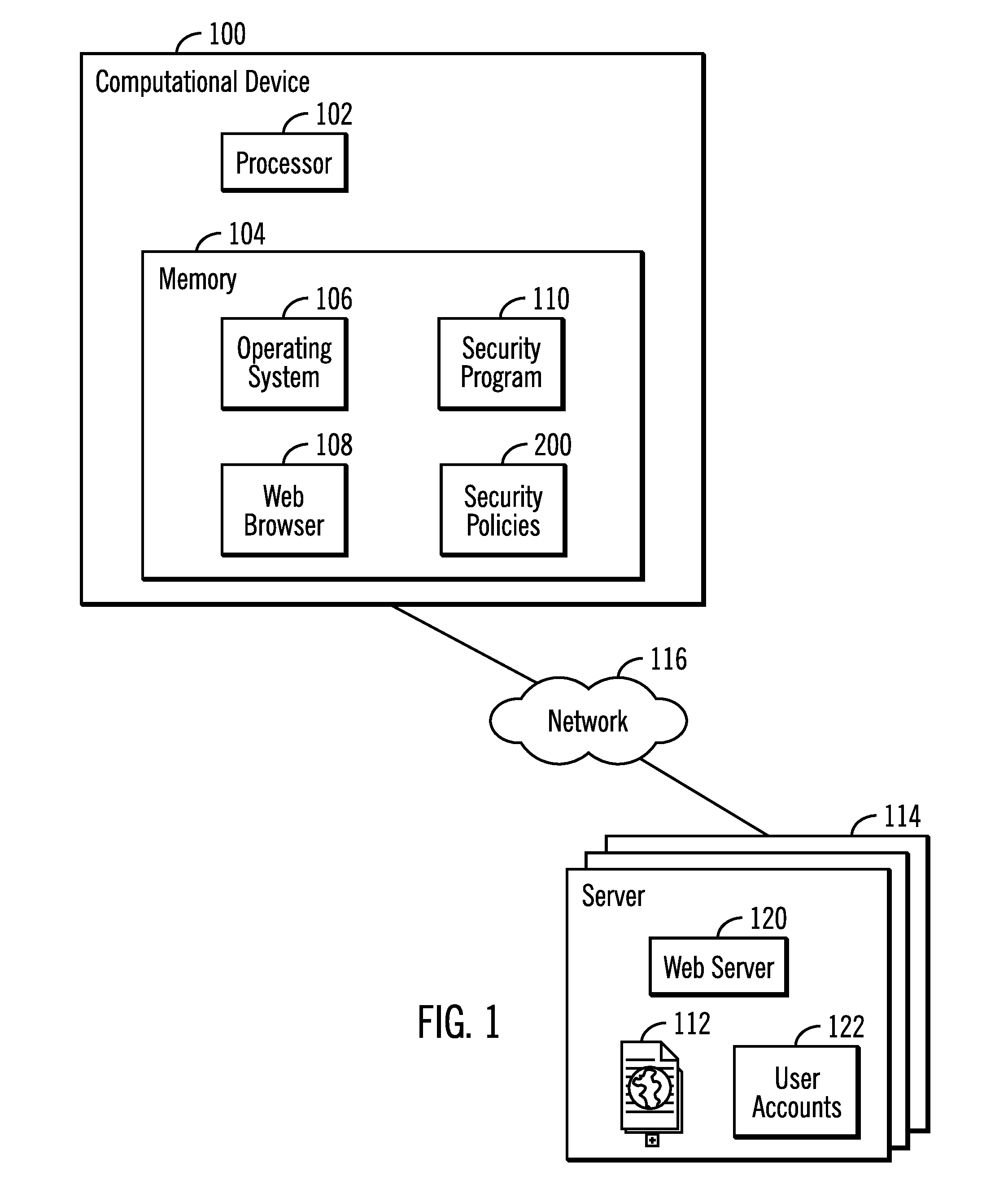 Interacting with a remote server over a network to determine whether to allow data exchange with a resource at the remote server