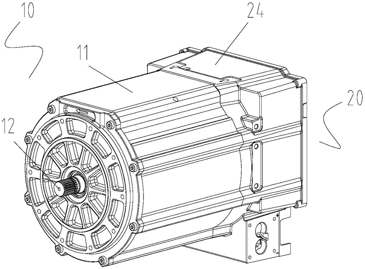 Integrated motor and automobile with same