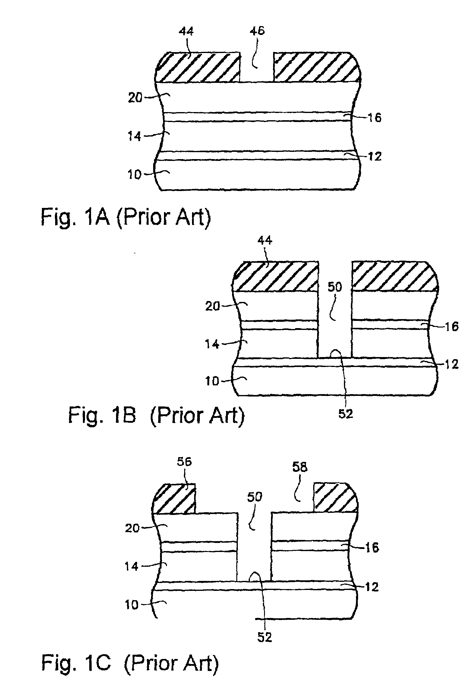 Process for selectively etching dielectric layers