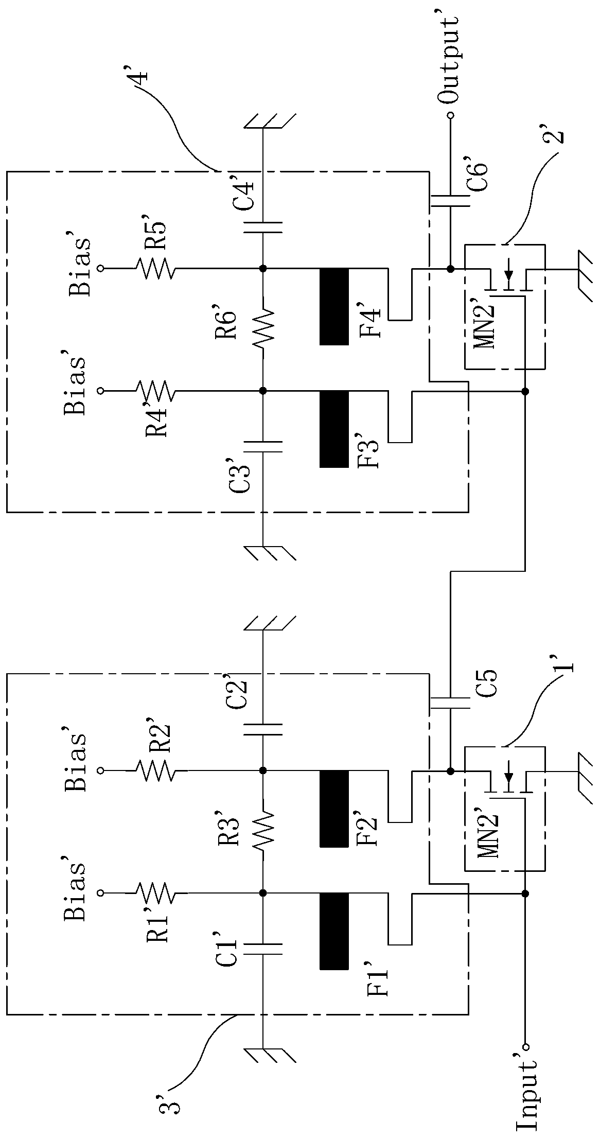 High-frequency low-noise amplifier circuit structure