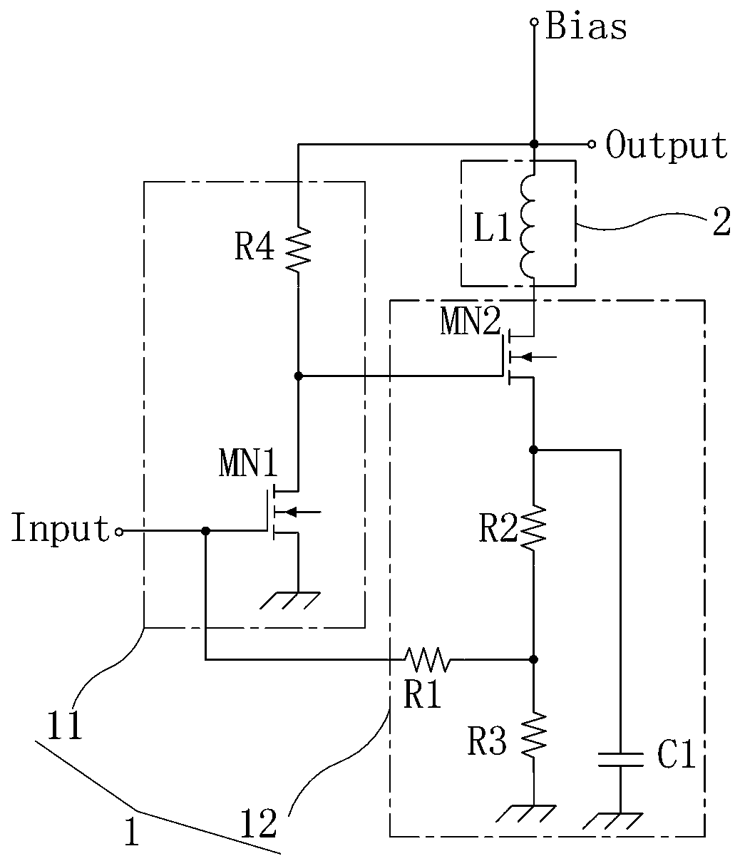 High-frequency low-noise amplifier circuit structure